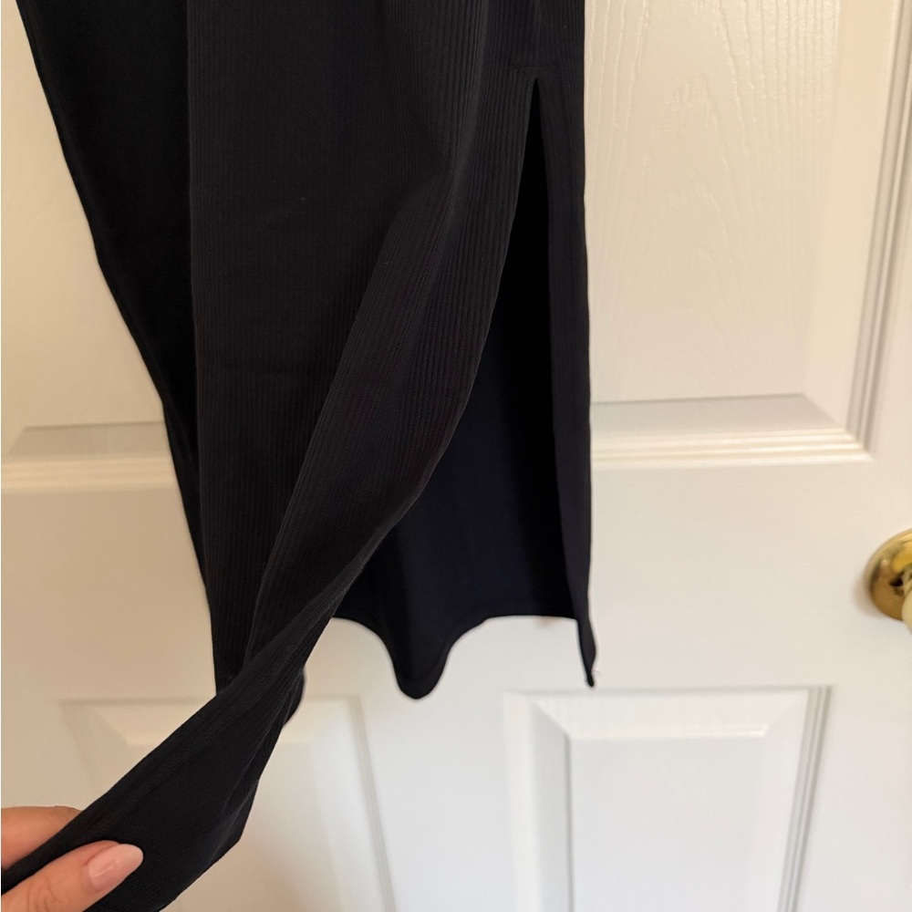 Abercrombie & Fitch Ribbed Midi Dress in Black - Picture 5 of 6